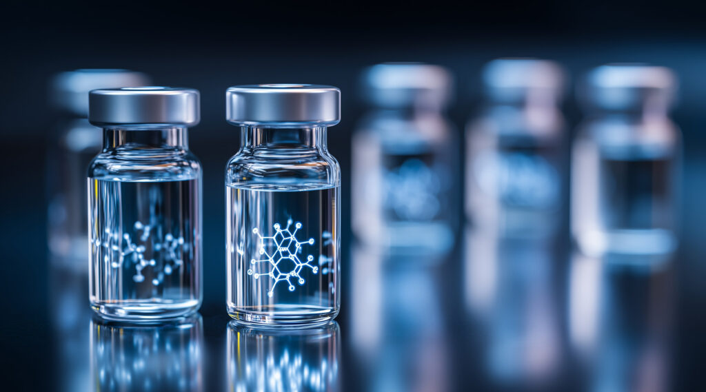 Photo of vials of peptides