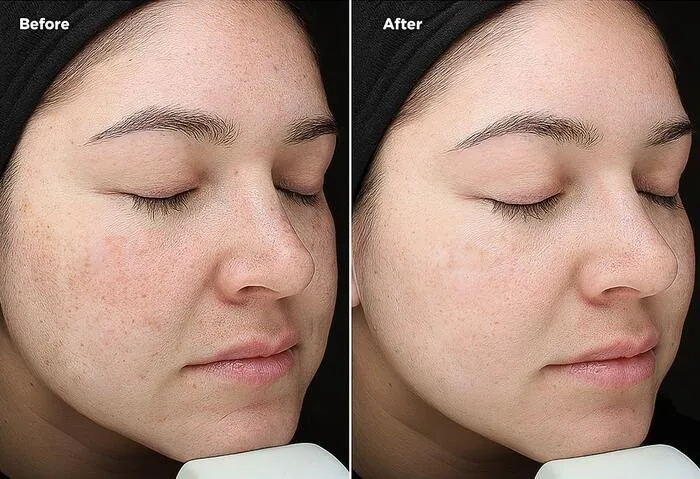 Before and after VI Peel results showing reduced facial hyperpigmentation at Core iV Therapy in Herndon, VA